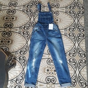 KANCAN Camila Distressed Suspender Overalls